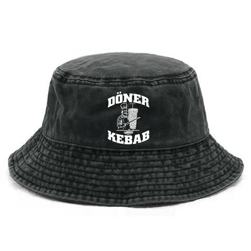 Doner Kebab Bucket Hat Distressed Hats Cap Washed Men Retro Outdoor Summer Doner Kebab Cap Bob Panama Caps: YELLOW