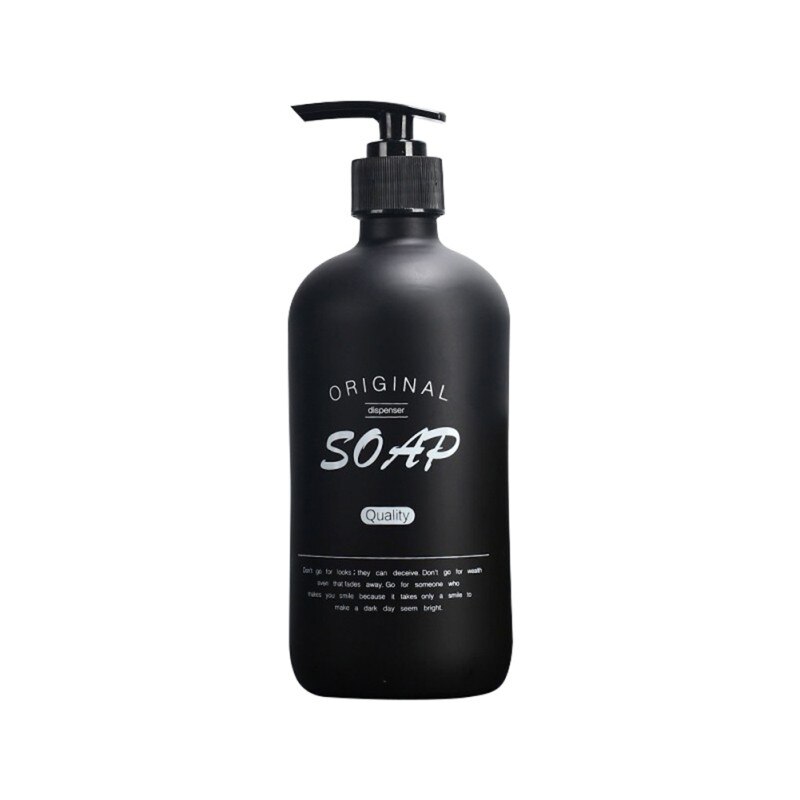 500ml nordisch Schwarz Glas Shampoo Flasche Seife Spender Schlecht Flüssigkeit Lotion Lagerung Krug Haushalts Nachfüllbare Lagerung Flaschen: A  500ml
