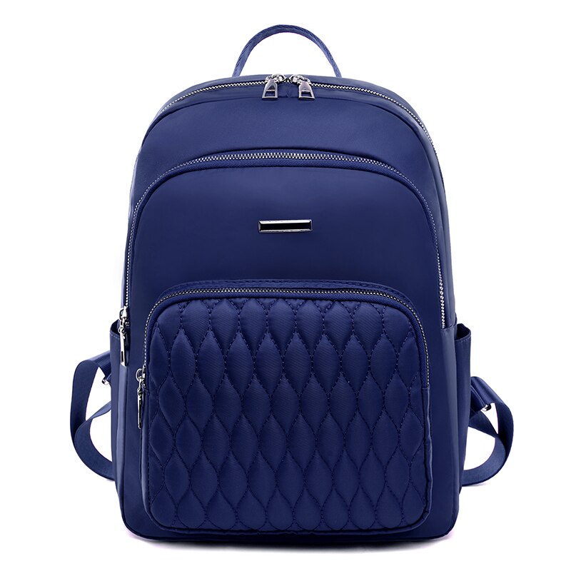 Toposhine solid väska för flickor oxford skolväska garanterad väska kvinnor ryggsäck brodertrådar ryggsäck väska: Blå