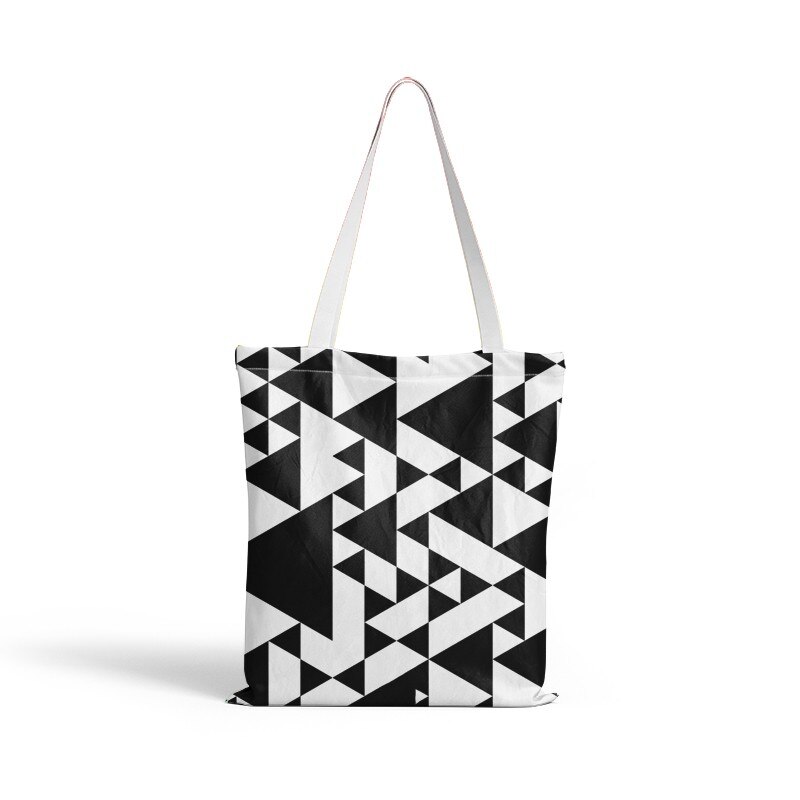 Bolso de mano informal con estampado de cuadros coloridos para mujer, bolsa de compra reutilizable, de lona, para uso diario y playa: style1