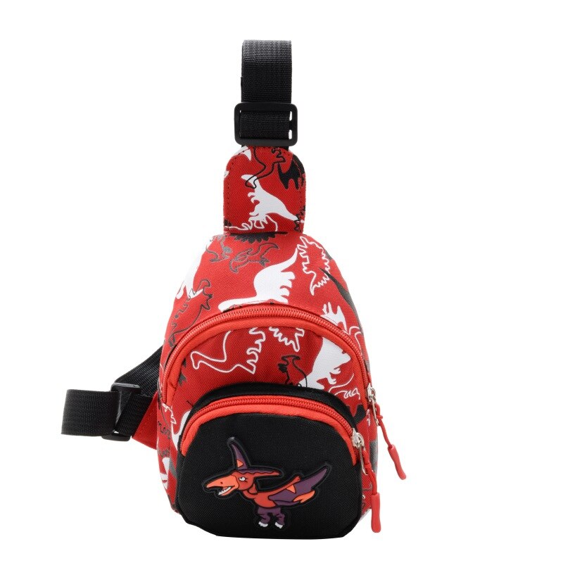 Bolsa de ombro com estampa de dinossauro pequeno, bolsa bonita para lazer ao ar livre para meninos e meninas com zíper: A2