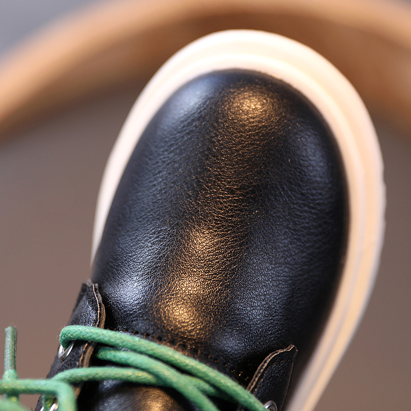 2022 outono nova martin botas crianças único sapatos macio-sola da criança sapatos de couro botas curtas meninas plutônio 21-30 all-match quente