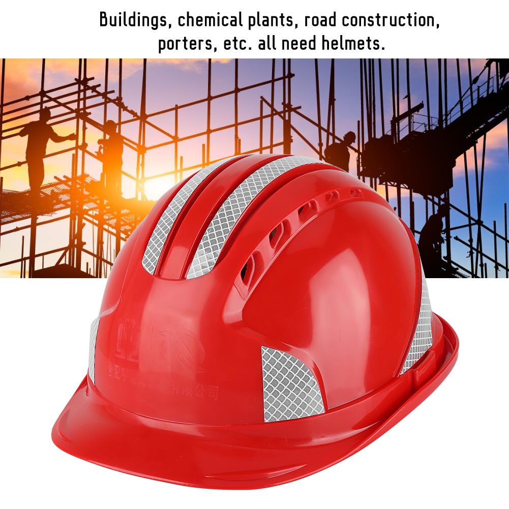 Casquette de protection pour chantier de Construction, respirante, en ABS, rigide, à rayures réfléchissantes, casque de sécurité