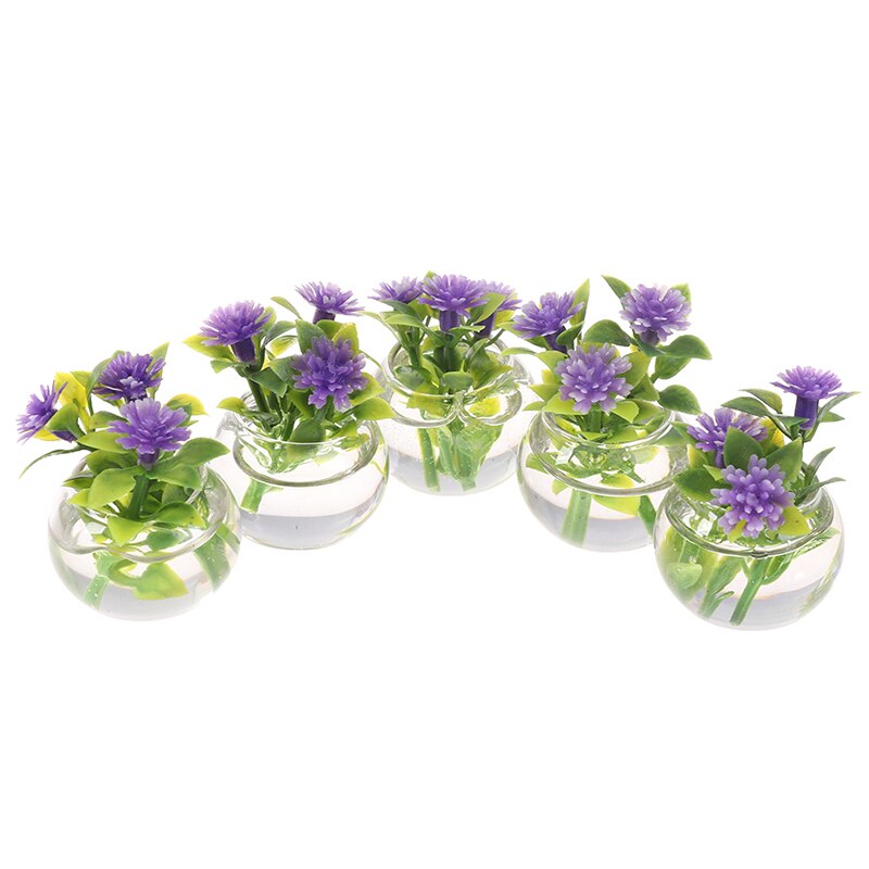 1PC 1:12 Dollhouse Miniature Simulation Potted Plants Green Mini Tree Potted Green Plant In Pot Doll House Furniture Home Decor