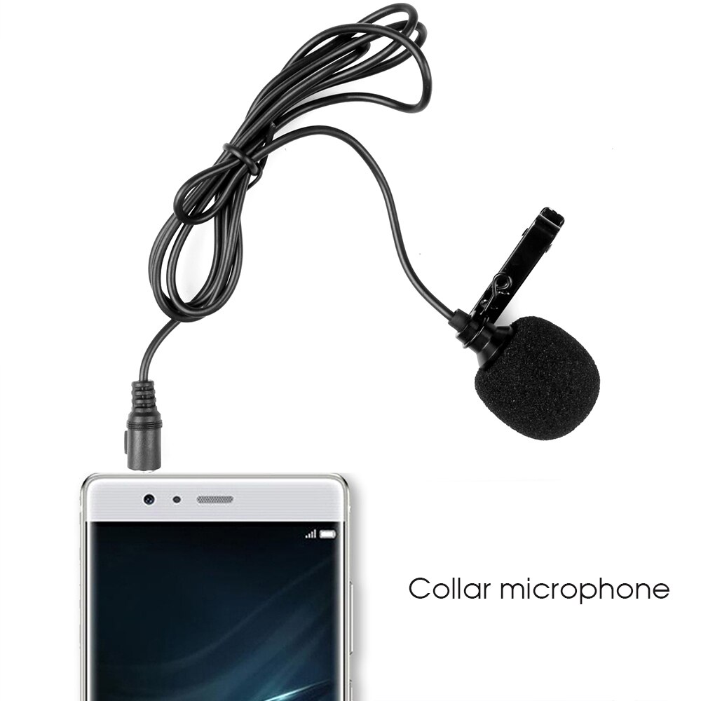Micrófono de cuello manos libres portátil Mini talker 3,5mm adaptador Clip para Stadio Lavalier micrófono para altavoz teléfono parlante
