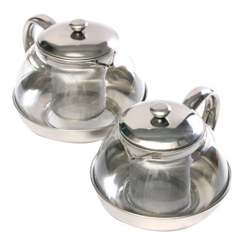 800ml Edelstahl Glas Teekanne verlieren Infuser Kaffee Tee Blatt Pflanzliche Dekor