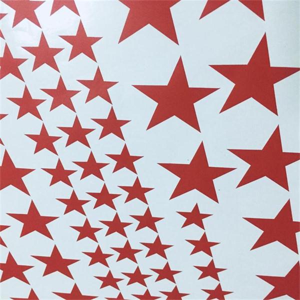 110 stuks/set cartoon sterren muursticker voor kinderkamers woondecoratie kleine ster muurstickers babykamer doe-het-zelf muurschildering poster: Rood