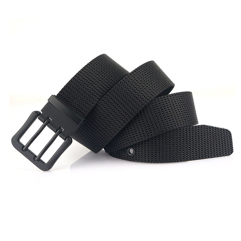 MEDYLA Classic Canvas Belt Men Metal Double Pin Buckle Casual Strap Belt for Men Strap MN3008