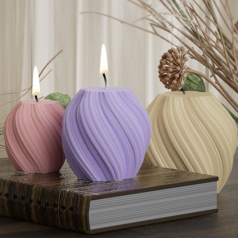 Gemos Molde de silicona geométrico 3D para velas, moldes de silicona con forma de ondas para velas, molde de jabón DIY, Molde de resina, molde de yeso