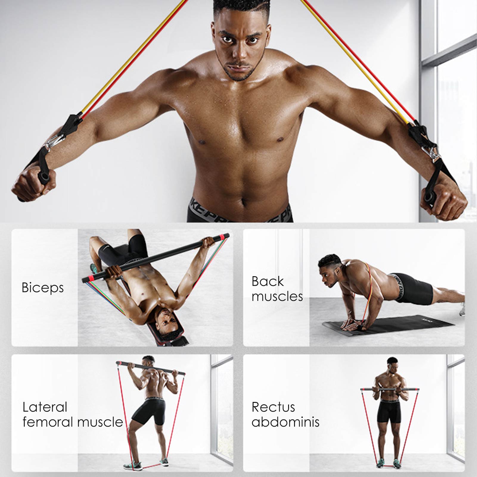 T2 Elastic Resistance Bands Chest Muscle Training Adjustable Band Jumping Strength Training Equipment Fitness Resistance Bands