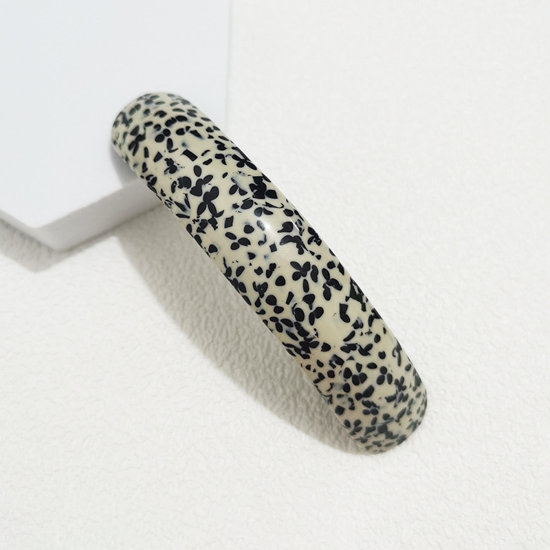 Clip de acetato con estampado Vintage para mujer, pasador colorido geométrico , Horquilla automática, accesorios para el cabello,: Gris