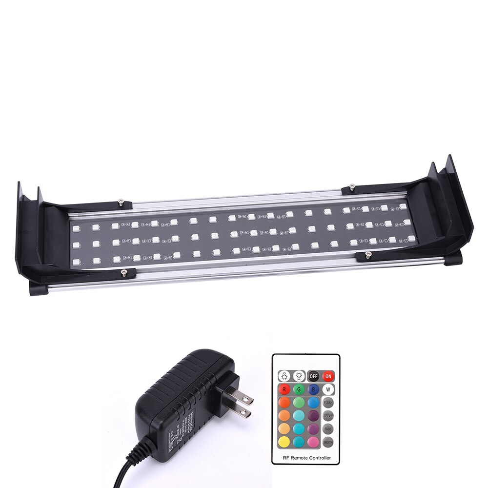 US UK EU AU Kleurrijke LED Licht Uitschuifbare Aquarium Licht LED Aquarium Licht Afstandsbediening Aquarium LED Lamp 5050 SMD RGB: US Plug-54LEDs