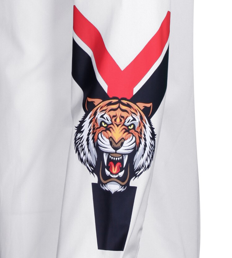 Luxery Drucken Harz Tiger Kopf Kleber beiläufige Männer Hemden Herbst Einreiher baumwolle Plus größe M-4XL HEIßER!