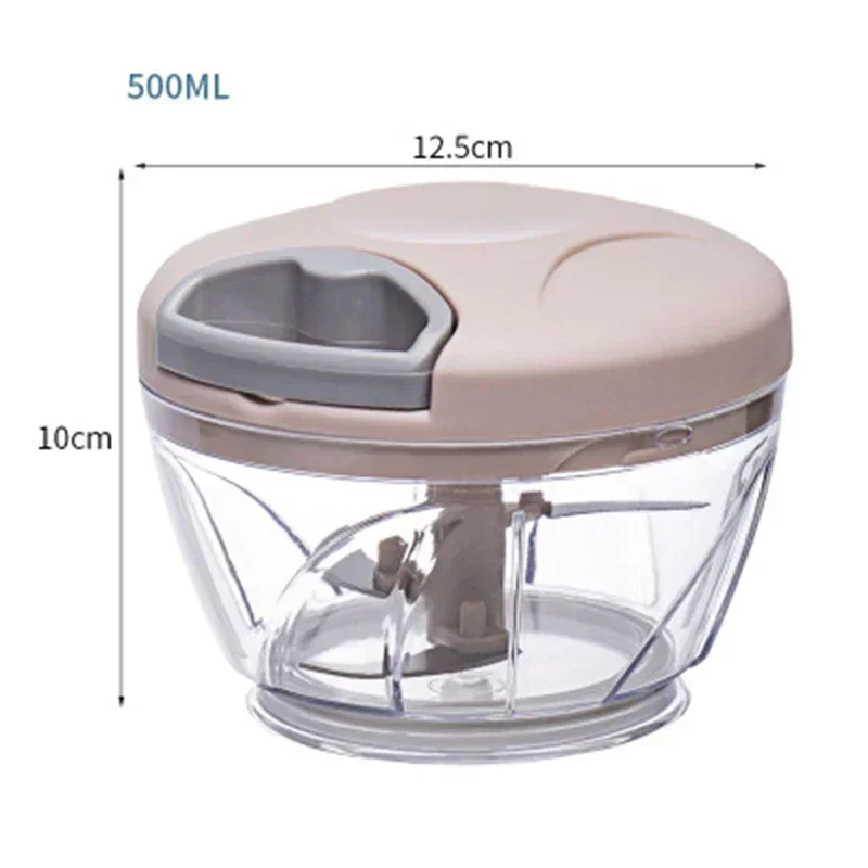 500/900ML Knoflook Chopper Handmatig Draaien Groentesnijder Chopper Slicer Fruit Knoflook Crusher Keuken Gadget Blenders Vleesmolen: Licht Groen