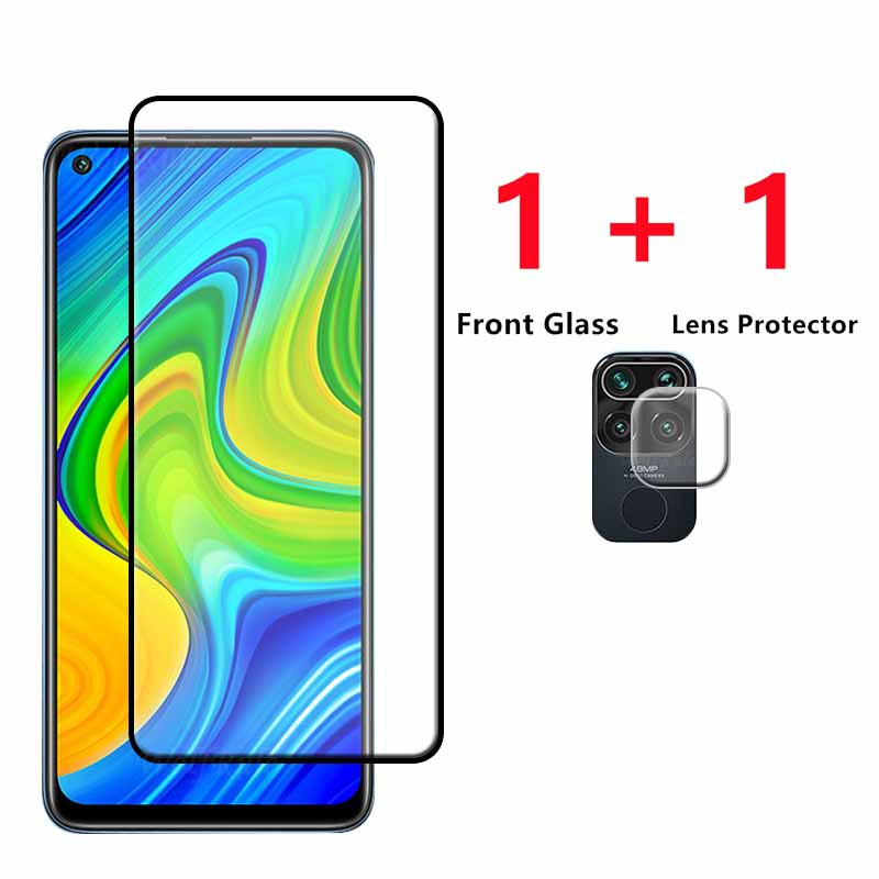 Cristal templado para Xiaomi Redmi Note 9 Pro 9S Redmi 9C NFC, Protector de pantalla de cobertura completa, película de lente Redmi Note 9 Pro: Azul oscuro /  Opción3