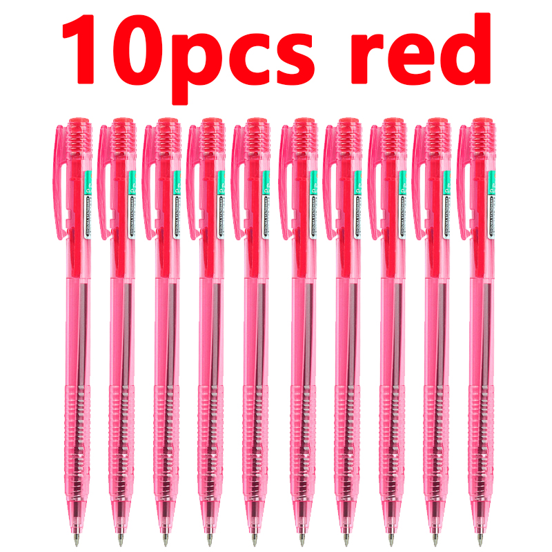 10/50 pçs preto vermelho azul caneta esferográfica 0.7mm caneta esferográfica estudante assinatura caneta escrita papelaria escola acessórios de escritório: Vermelho