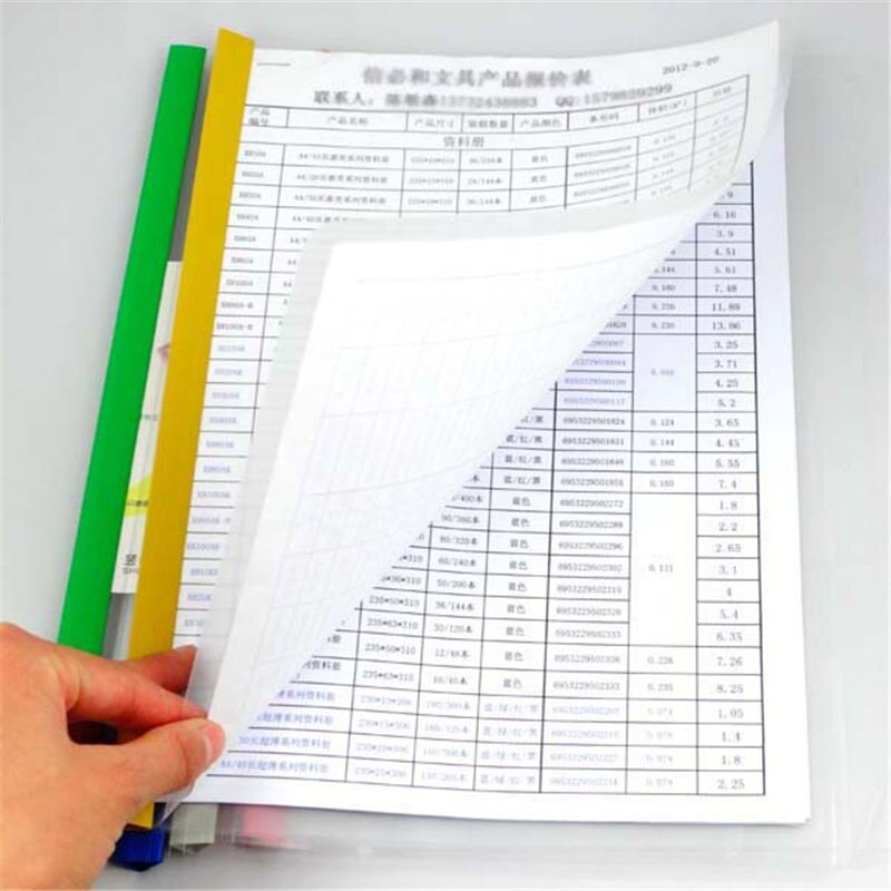 Coloffice 5PCs Multifunction Transparent Trolley Folder File Bag Big Capacity Presentation Folder Paper Clip Office Supplies A4