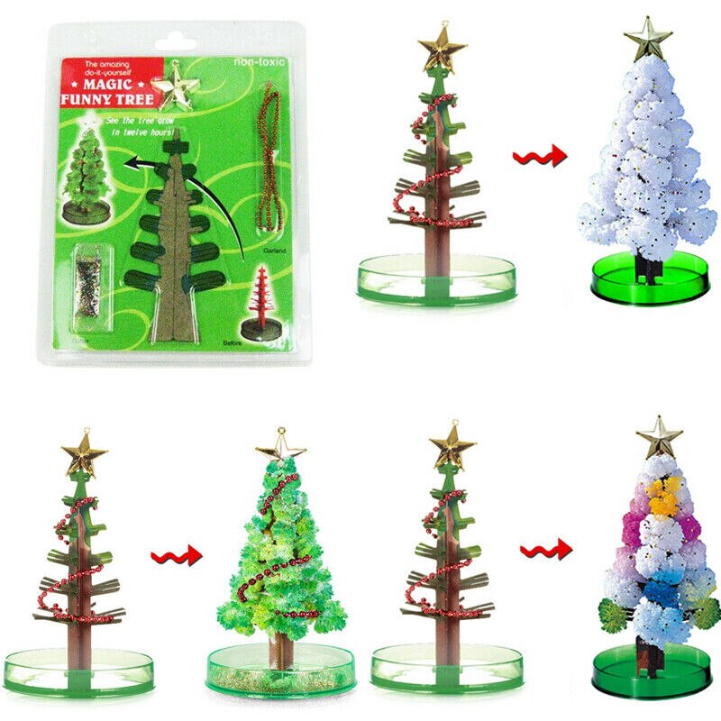 Magic Groeiende Crystal Kerstboom Xmas Decoratie Speelgoed Voor Kids Kinderen Kerstcadeau Kousvuller