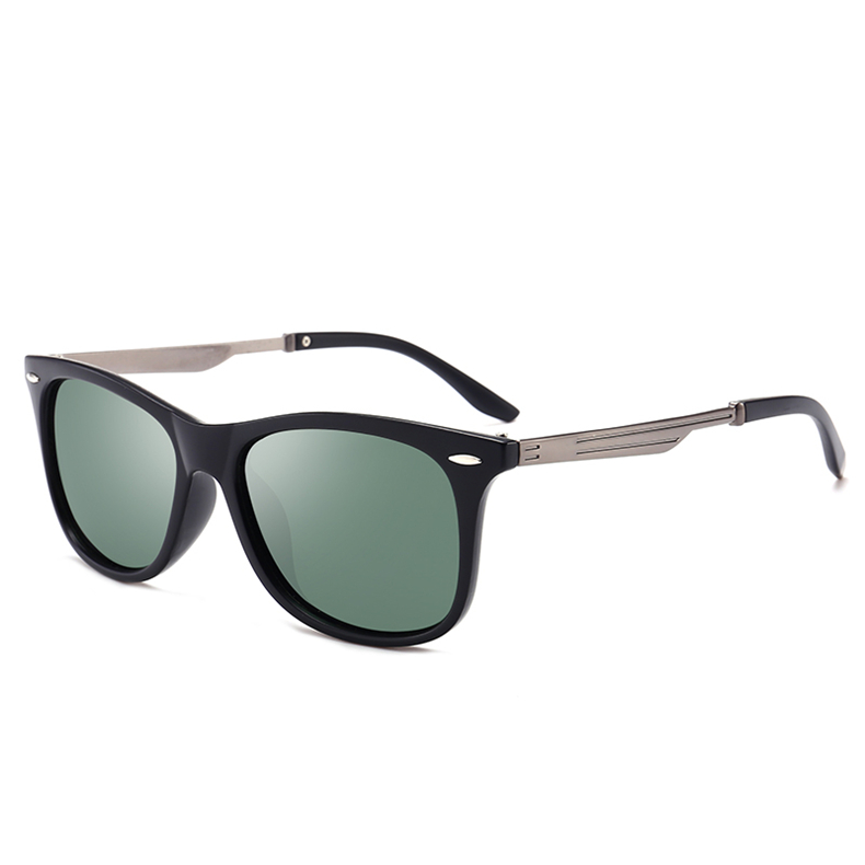 Jsooyan vintage retro solbriller mænd polariserede firkantede mærke solbriller til mænd  uv400 kørsel spejl beskyttelsesbriller: C5