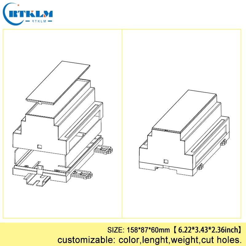 plastic din rail enclosure abs boxes for electronic projects circuit housing junction box 158*87*60mm