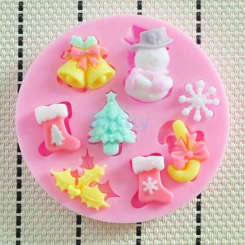 3D Kerstboom Bell Silicone Cake Suger Fondant Mold Xmas Diy