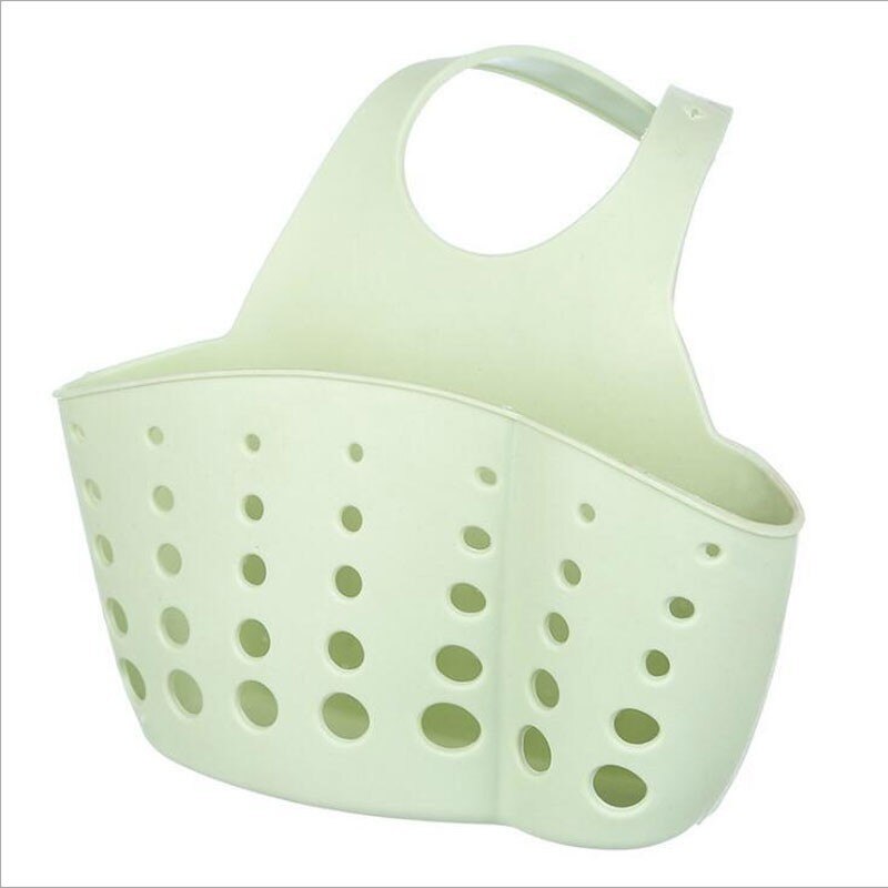 Évier de cuisine éponge stockage suspendu panier réglable bouton pression Type Drain support robinet stockage Drain paniers ménage: Vert clair