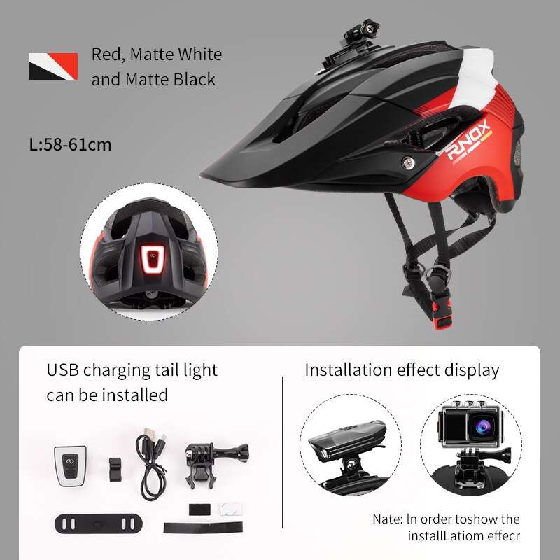 Casque de vélo ultraléger pour hommes et femmes, casquette de sécurité pour le cyclisme en montagne: 04-CD-C / L 58-61cm
