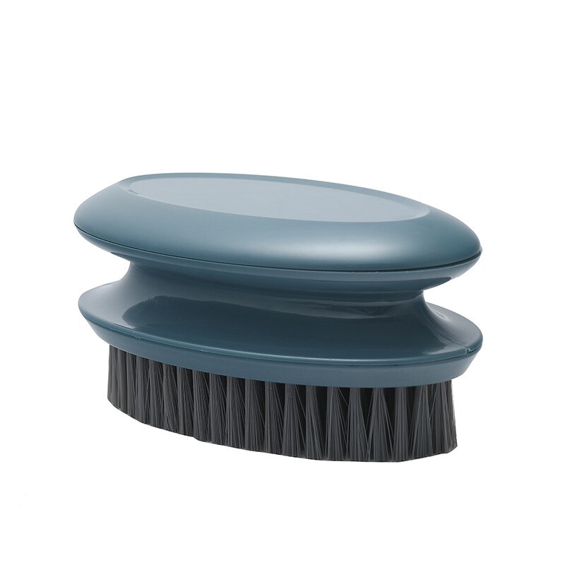 Blød vaskebørste, vaskebørste af plast med ergonomisk håndtag - skrubbebørste til tøj, undertøj, rengøring af sko: Mørkeblå
