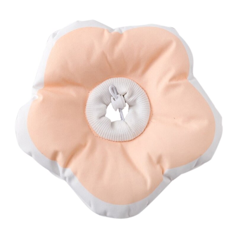Pet Cone Adjustable Protective Wound Healing Cone After Surgery Cute Flower for Pet Owner Durable for Dog: Pink-L