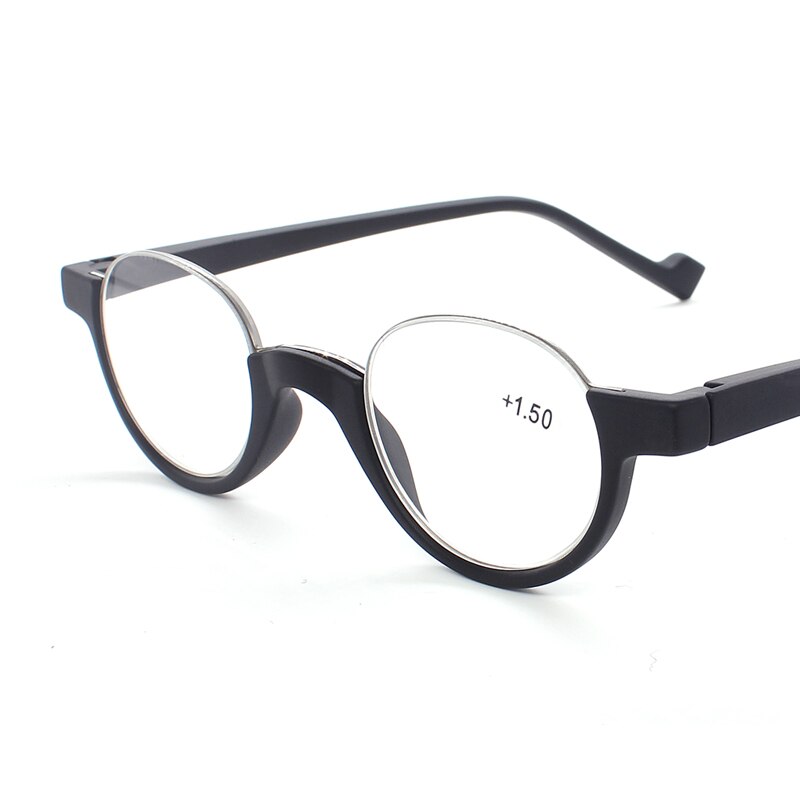 Runde metall Anti-müdigkeit lesebrille frauen dioptrien lupe große Vision gläser unzerbrechlich 1,0 zu 3,5: +350 / Schwarz