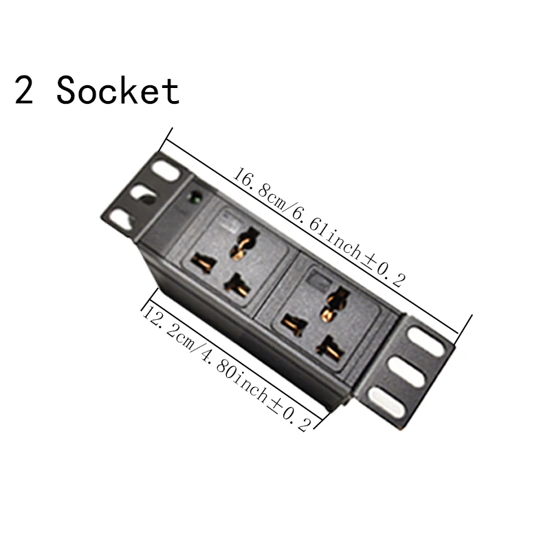 1U Rack Mount PDU Power Distribution Unit with 2/3/4/5/6/7/8/9/10 Ways Universal Sockets NO Switch Led 3500W 2M: TYPE3 / AU