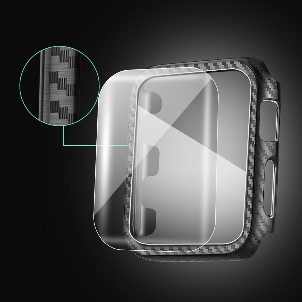 Bumper cover til apple watch 4 44mm/40mm iwatch 3/2/1 42mm/38mm cover cover carbon fiber beskyttelses cover apple watch tilbehør