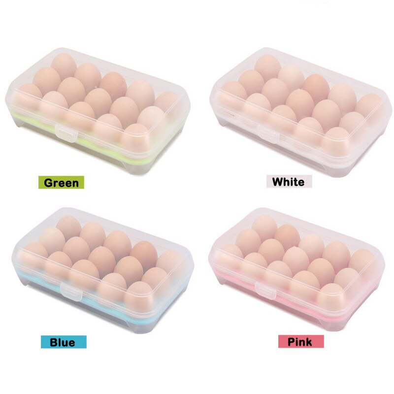 15 Eggs Holder Food Storage Case Home Kitchen Simple Multipurpose Egg Food Container Useful Refrigerator Eggs Storage Box U3