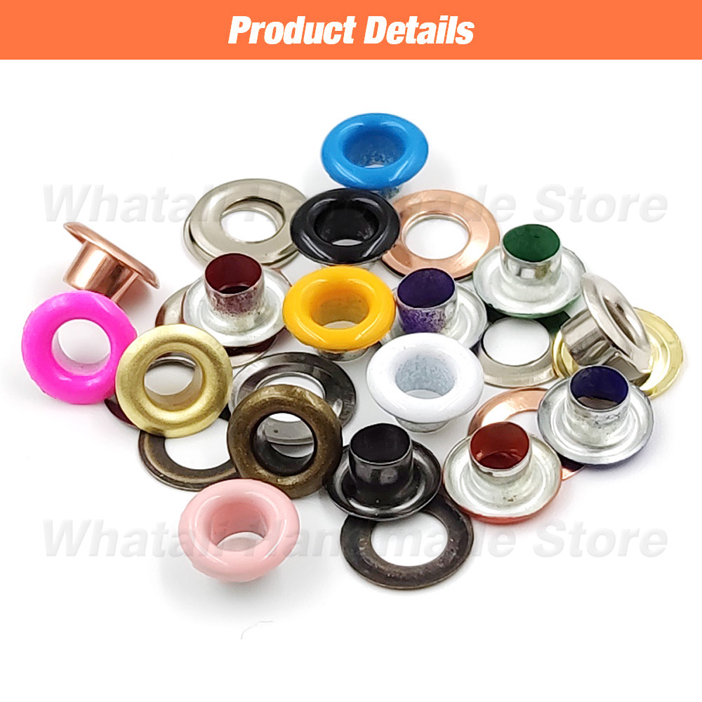 100 ensembles d'œillets métalliques de 4mm, anneau à œillets avec rondelle multicolore pour Scrapbooking, chaussures, casquette de ceinture, étiquettes de sac, vêtements, bricolage, maroquinerie