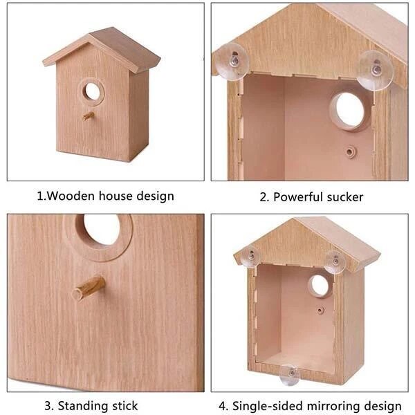 Diy Sucker Vogelnest Houten Vogel Huis Nest Handgemaakte Milieuvriendelijke Vogelnest Kooi Outdoor Vogelhuisje Tuin Yard Opknoping: Default Title