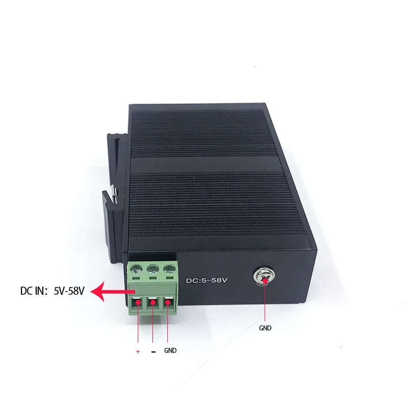 Mini interruptor ethernet industrial não gerenciado, 5/10 portas 10/100m 5v-58v 5/10 portas 100m, proteção contra raios 4kv, antiestático 4kv