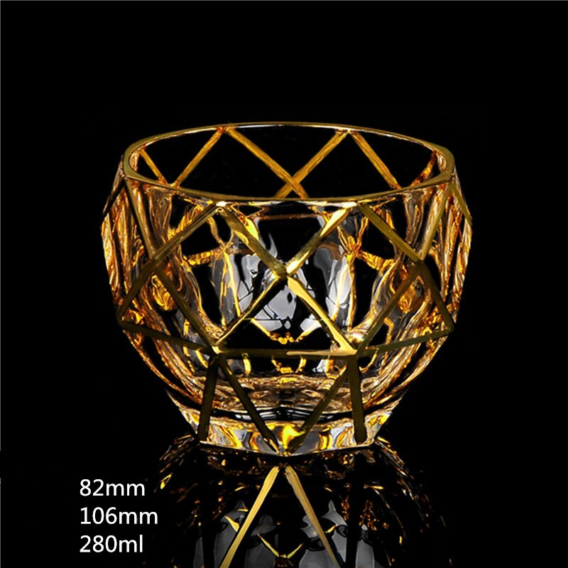 Ouderwetse Whisky Glas Trace Golden Crystal Drinkglazen Chivas Wijn Cup Bar Vasos De Cristal Verre Een Vin Vidro tumbler: Style 5