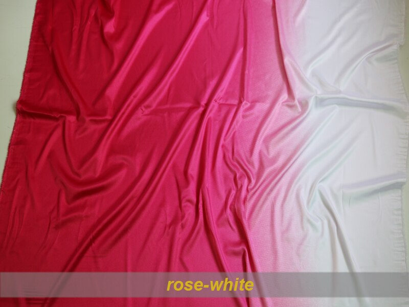 100cm*120cm gradient polyester satin stof dans gradient stof skygge farve tøj materiale: Rose hvid