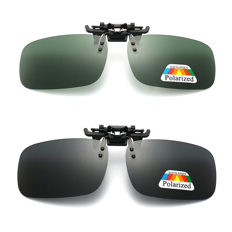 Polarized Clip Sunglasses Myopia Glasses Clip Driver Fishing Night Vision Myopia Clip-on Sun Shading Eyeglasses: Yellow / M