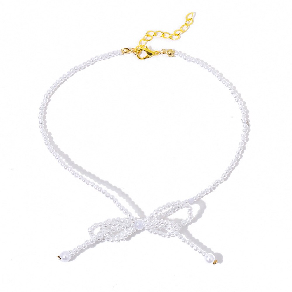 Yobest Elegante Weiß Imitation Perle Halsband Halskette Große Runde Perle Hochzeit Halskette für Frauen Charm Schmuck: N00648