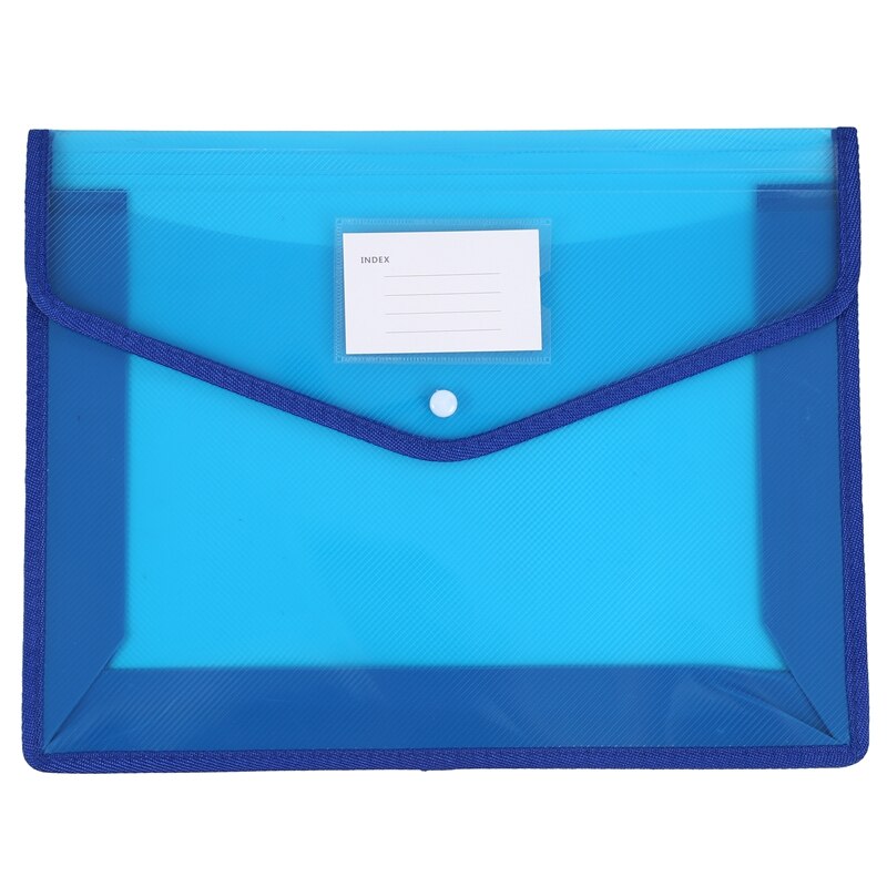 2Pcs/Set A4 Plastic File Wallet Document Folder Premium Poly Pockets Envelope with Business Card Holder