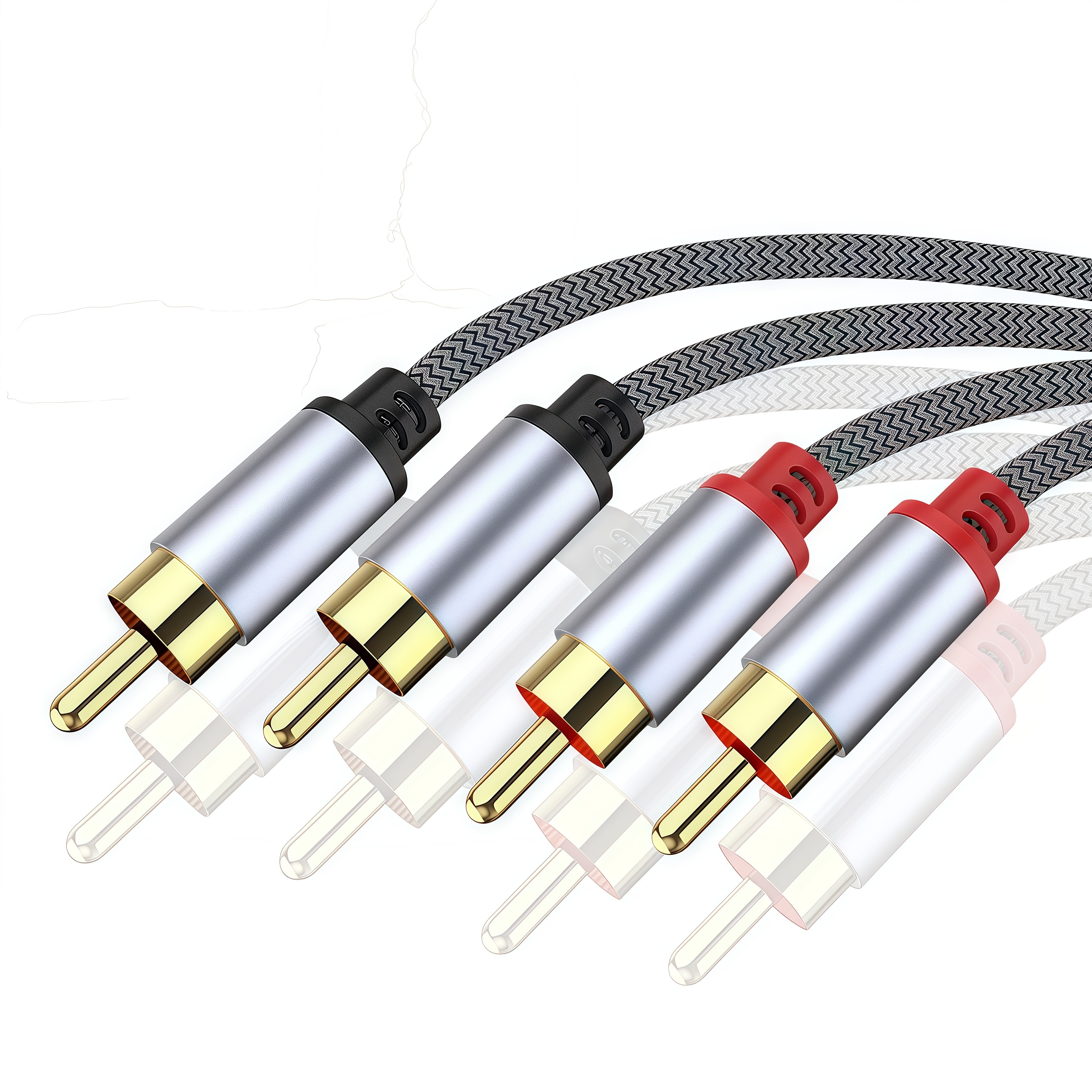 2 RCA to 2 RCA Stereo Audio Cable - Male to Male Aux Cable for Home Theater, HDTV, DVD, Amplifier & Speaker Systems: 2 m