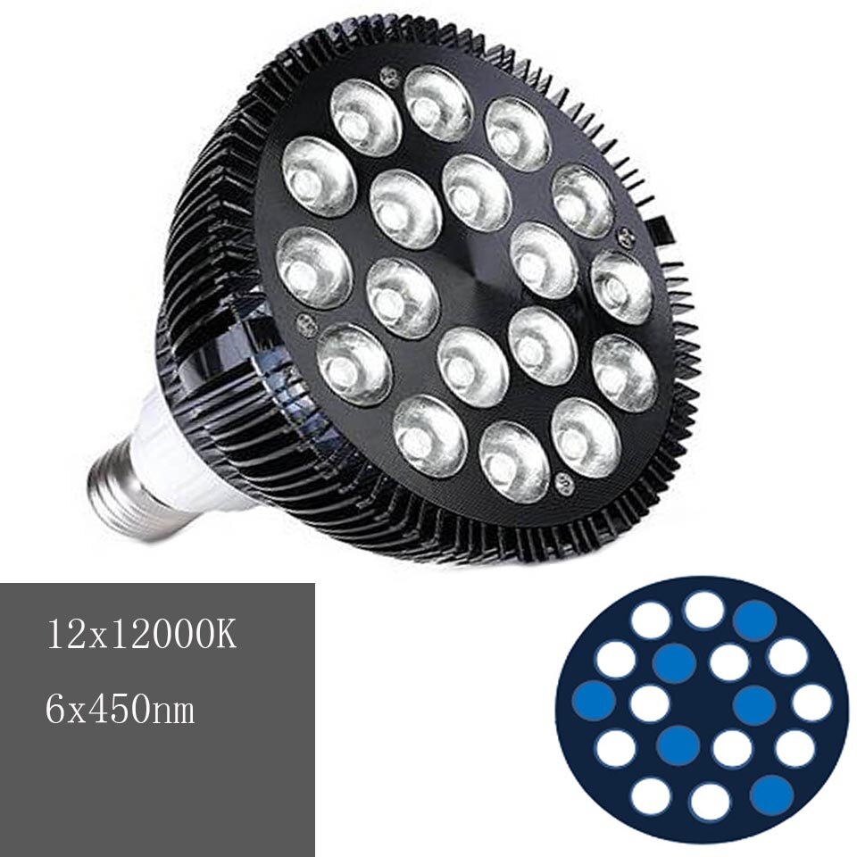 LED Reef Coral Lights E27 PAR 38 54W LED Full Spectrum LED Plant Grow Lights Fish Tank Aquarium Lamp SPS LPS Pongs Soft Corals: Default Title