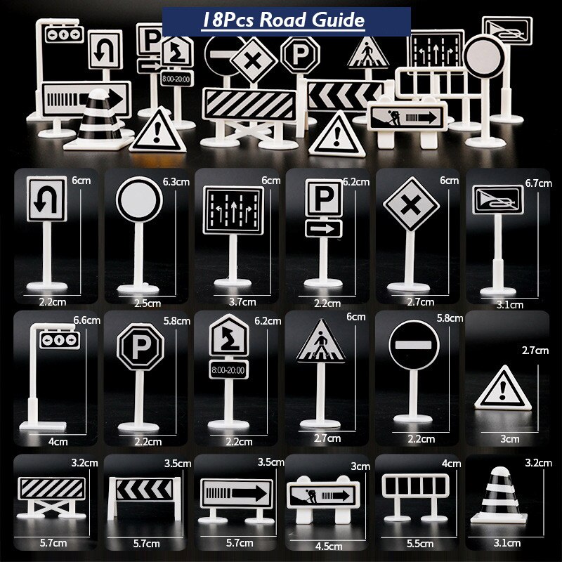 130*100cm tapetes de jogo do bebê crianças macio rastejando tapetes pista do carro padrão puzzles aprendizagem brinquedo estilo nórdico decoração quarto piso tapete: 18Pcs Road Signs
