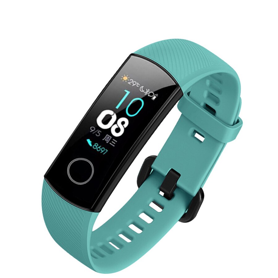 Pulseira de silicone para huawei honor band 4, cinta de relógio de silicone para huawei honor band 4 e 5 de filme de versão padronizado, acessório de pulseira esportiva acessório