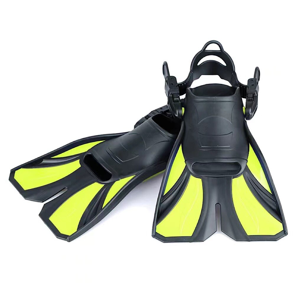 Adulte Réglable Plongée Natation Palmes Snorkel Pied Plongée Palmes Débutant Sports Nautiques Équipement De Plongée Portable: YELLOW
