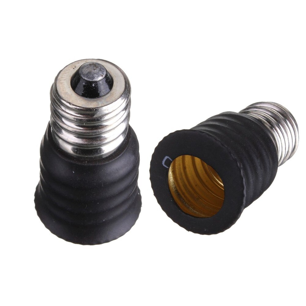 E12 naar E14 Base LED Gloeilamp Houder Licht Adapter Socket Converter Zwart Wit
