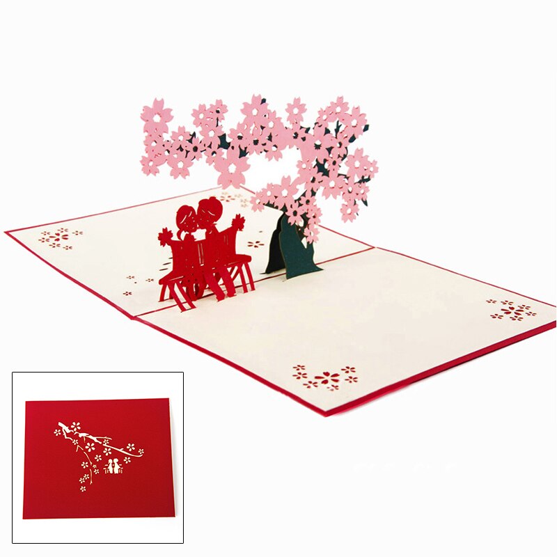 3D Pop UP Cards Valentines Day Postcard With Envelope Wedding Invitation Greeting Cards Anniversary Party Postcards