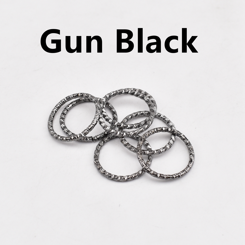 Anneau de saut en relief, lot de 20 à 100 pièces, 8-20mm, accessoires de bijoux faits à la main, DIY, 【js144: 1.8x18mm 20pcs / Gun Black