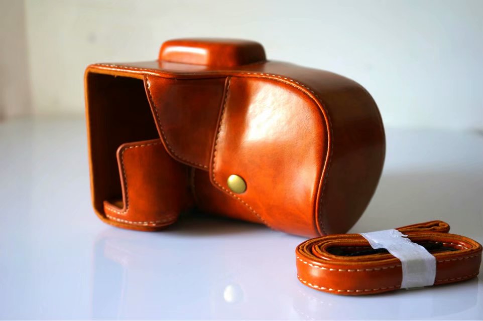 Funda de cuero Pu para cámara FujiFilm XT2 X-T3 Fuji XT3 X-T2 18-55mm: Brown